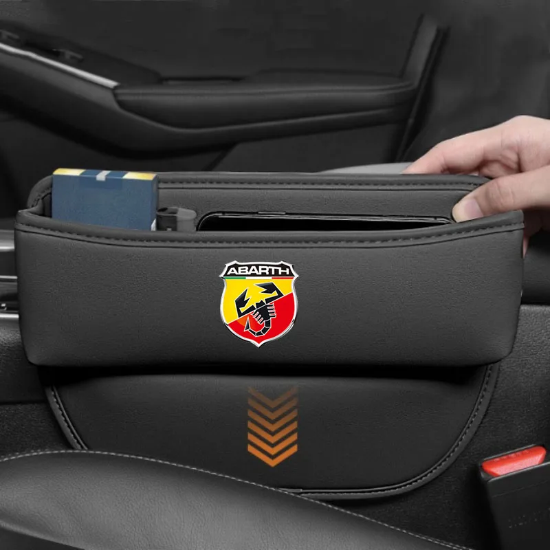 

For Abarth 500 124 125 595 Punto Bravo Leather Car Seat Gap Crevice Slot Storage Box Organizer Auto Accessories