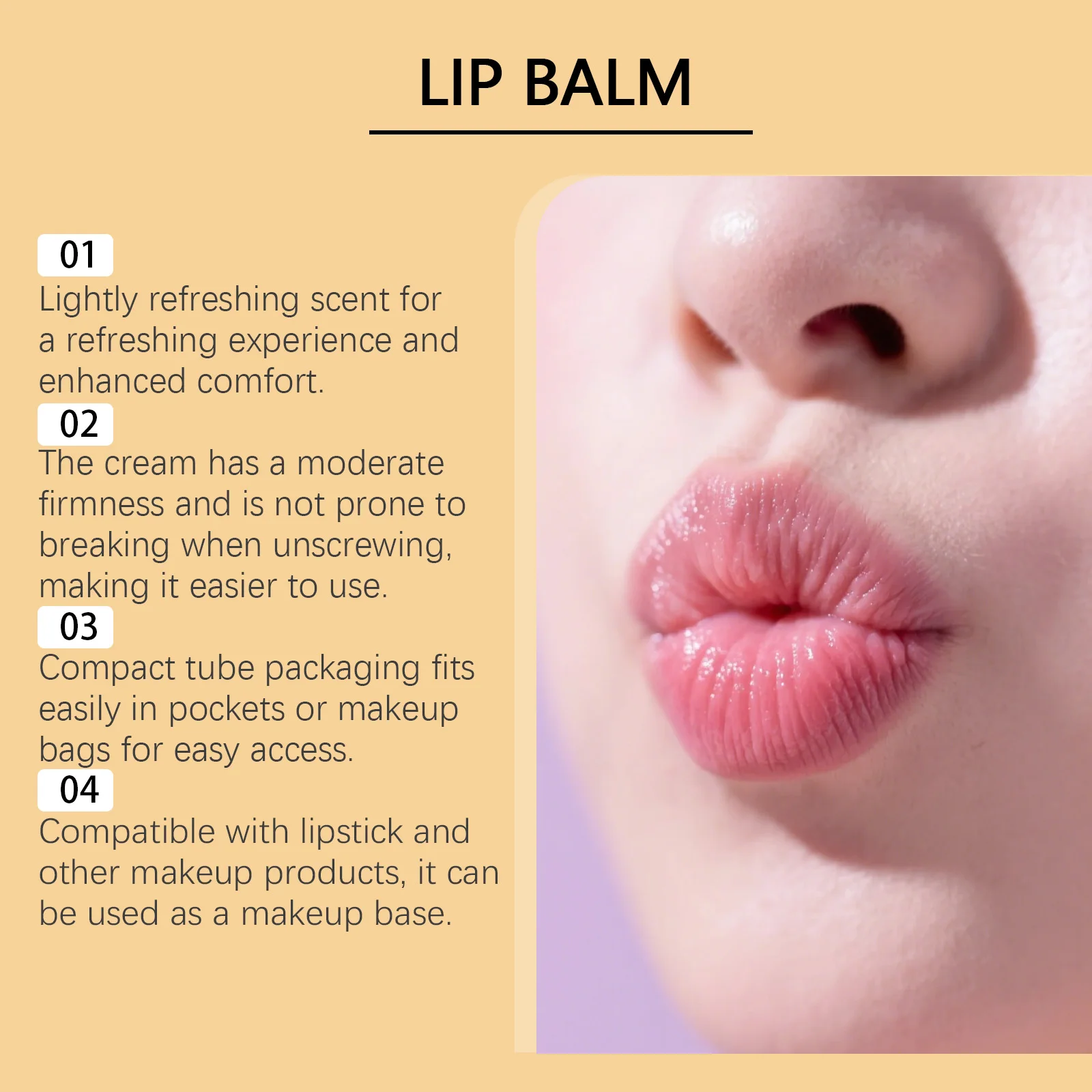 Lip Balm Care Series Lasting Moisturizing Nourishing Lip Care Lemon Turmeric Soothing Tallow Hydrating Balm for Dry Chapped Lips