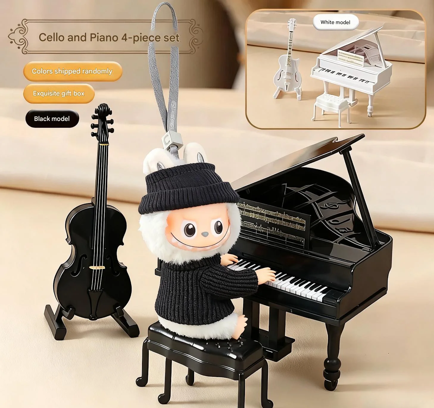 5 szt. Akcesoria do domku dla lalek w skali 1:12, miniatura do domku dla lalek labubu cosas, z scenerią gry rodzic-dziecko (bez lalki)