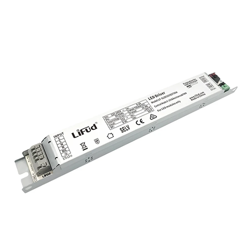 Lifud 0-10V 80W Linear LED Lighting Controller Tranformer for Commercial Lighting LF-GLD080YE2000H PWM Dimming CC 1600mA 2000mA