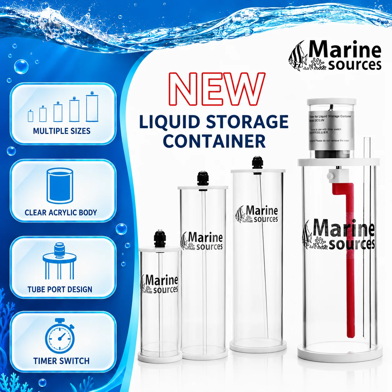 Marine Aquarium Used - Marine Sources Aquarium Dosierpumpe, Skala, Flüssigkeitsbehälter,