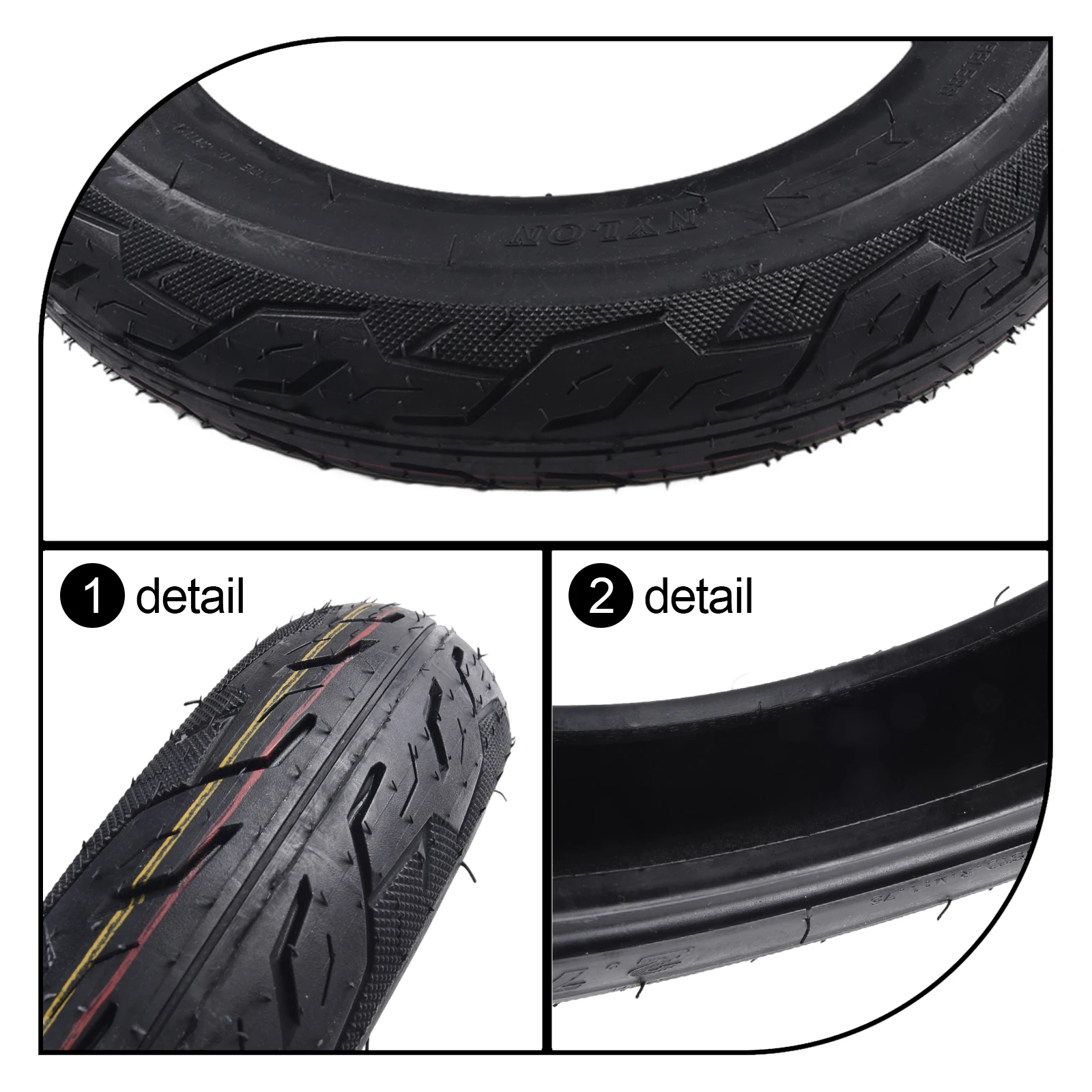 Dirt Bike Tyre E-Bike Tyre Tubeless Tyre For Moto Dirt Bike E-Bike Accessories Dirt Bike Accessories 14 Inch Black Mini Rubber