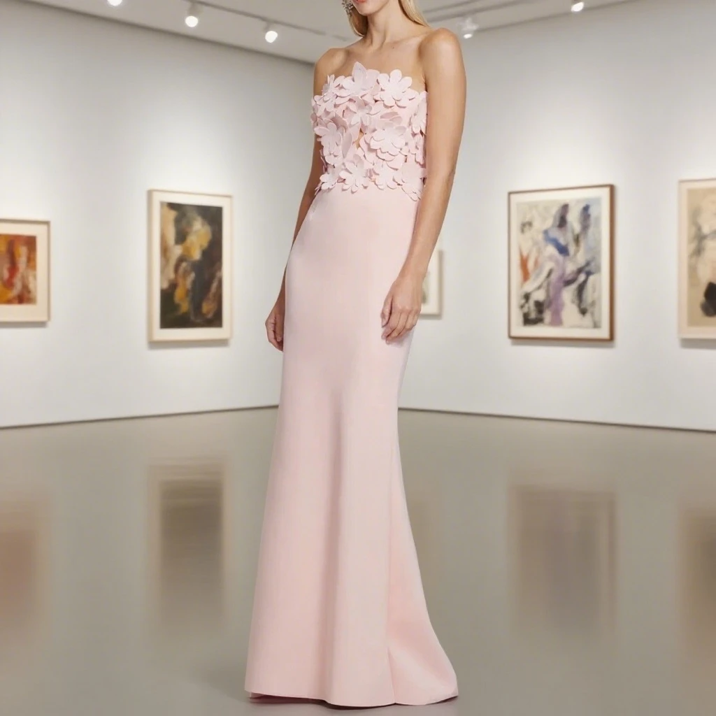

Elegant Strapless Jersey Dress A-Line Evening Dresses Occasion Formal Exquisite High Quality Prom Party Gowns Women Customized