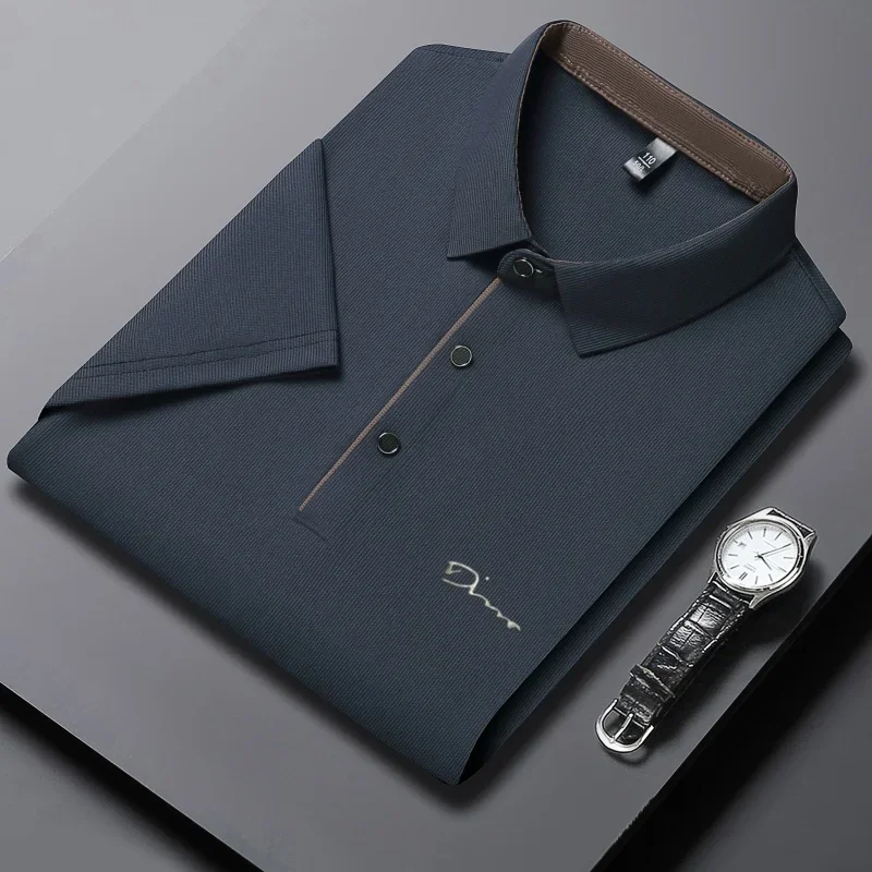 

Summer Men's Solid Color Short Sleeve Polo Shirt Business Casual Breathable Comfortable Fashionable Versatile Business Top