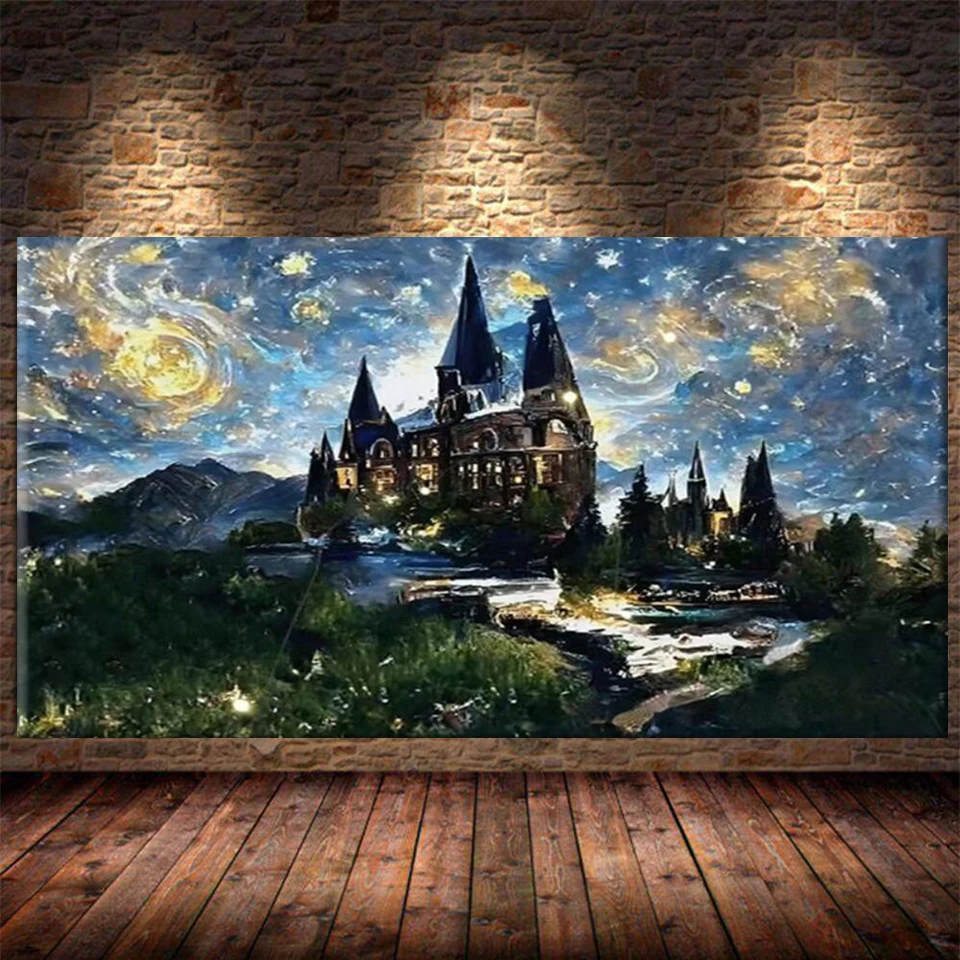 Amazing Gothic Dream Star Castle Diamond Painting New 2024 Full Square Round DIY Diamond Embroidery Crafts Set Home Decoration