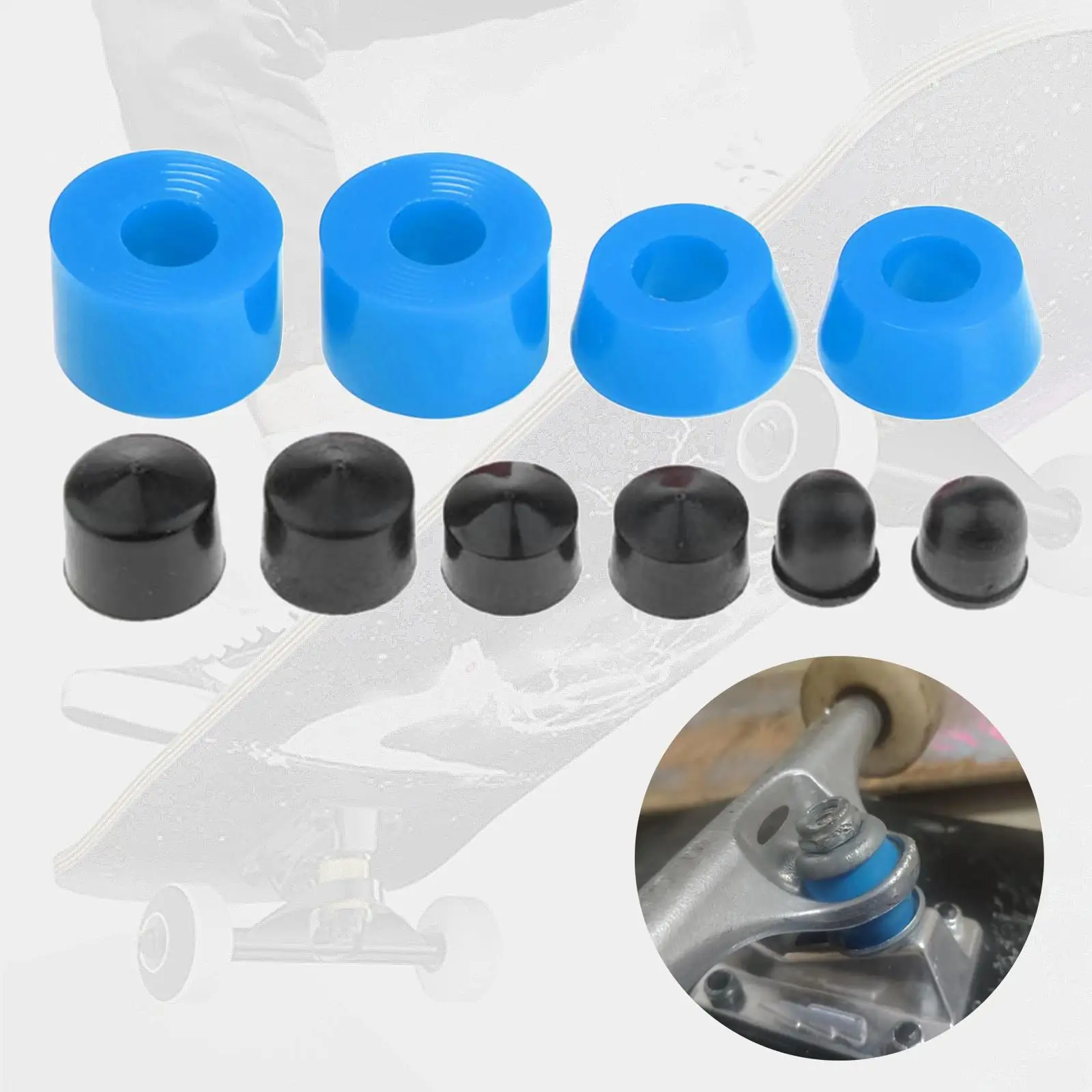 2x Skateboard Truck Buchse Stoßdämpfer weich für Outdoor Blue