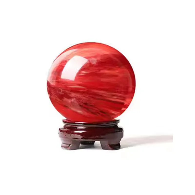 130mm Asia red quartz ball high quality feng shui home decoration ball preferred