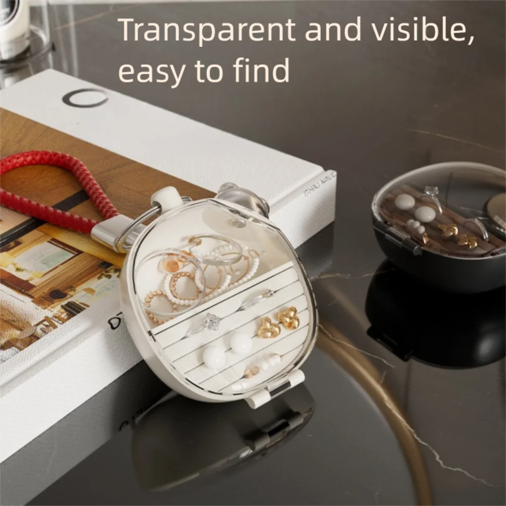 

Mini Jewelry Storage Box Trinkets Storage Jewelry Display Portable Travel Organizer Transparent Ring Storage Case Keychain Women