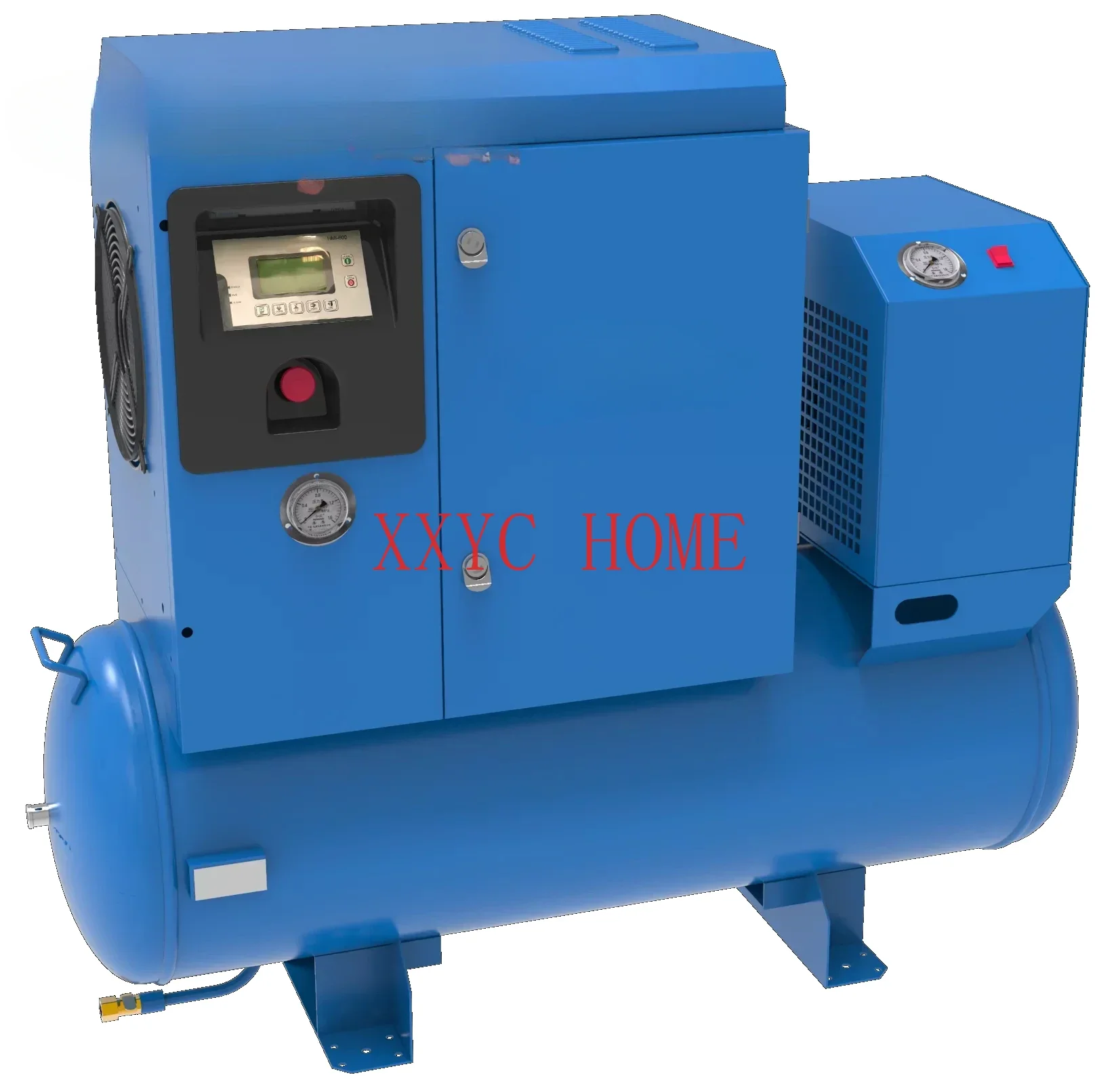 4.5kw 6hp mini mobile slient rotary screw air compressor with air dryer and 130L tank