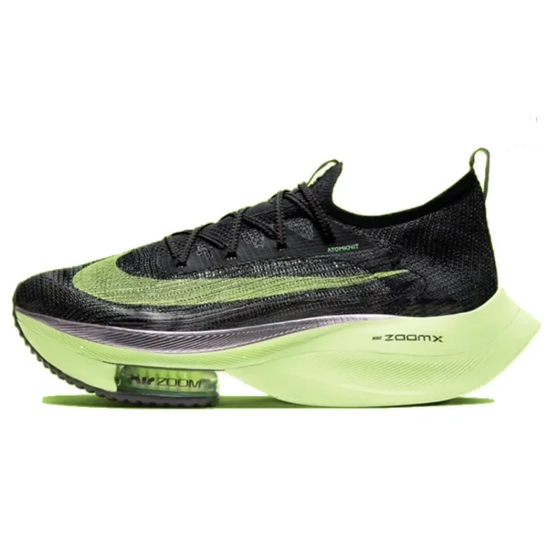 

Nike ZoomX AlphaFly NEXT% черные, зеленые, дышащие уличные амортизирующие мужские кроссовки для марафона с отскоком