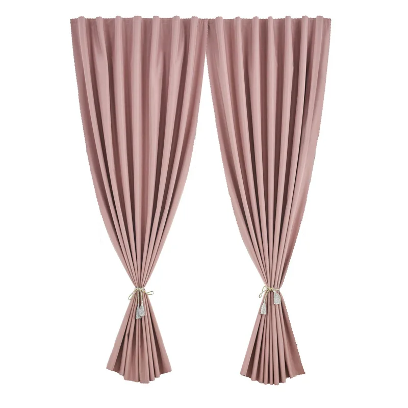 Full Blackout Curtains Velcro No Need Punching Bedroom Bay Windows Self-adhesive Small Window Shades Short Screen Curtains