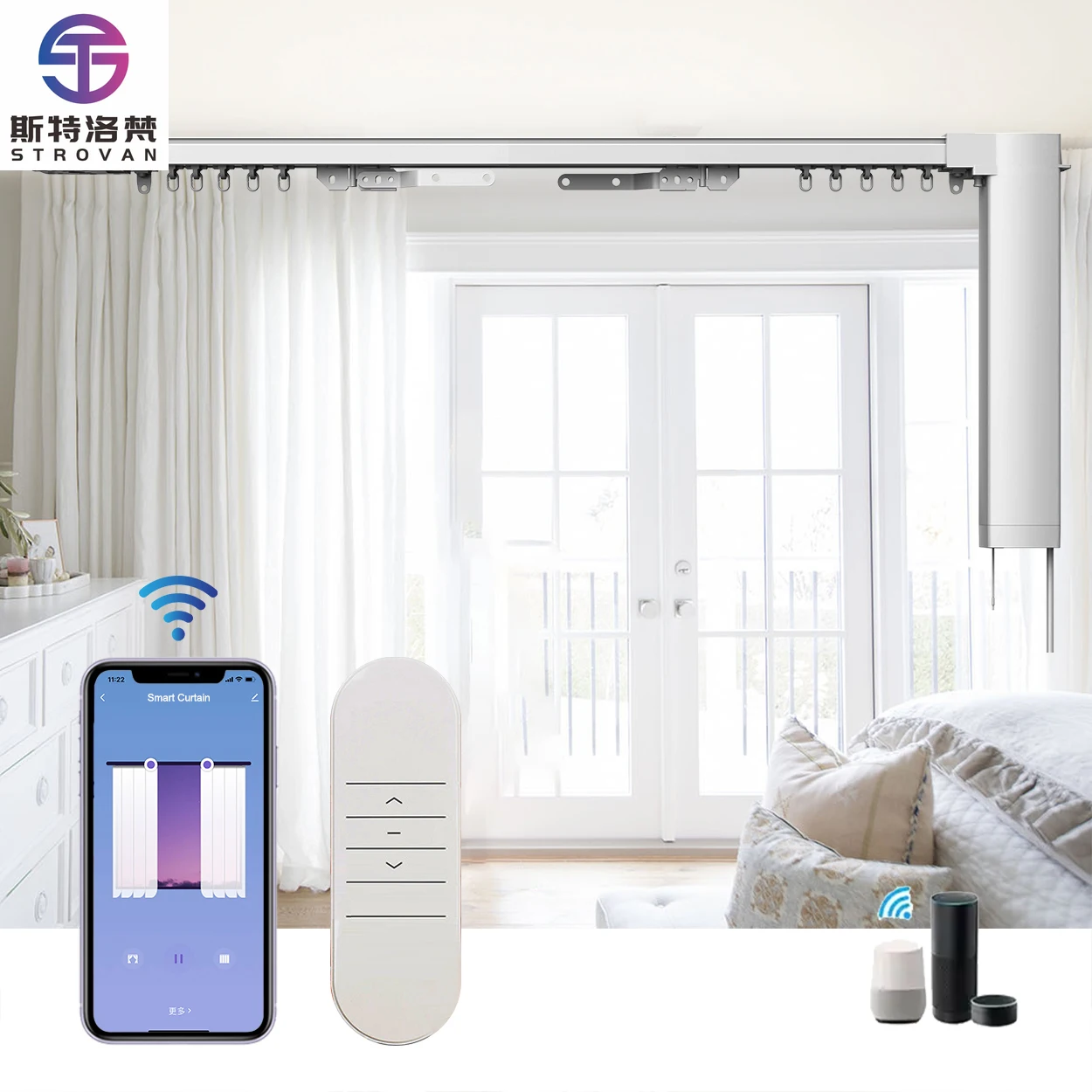 

STLF Diy Curtain Track Wifi Zigbee Smart Home Automation Motorized Curtains Remote Control Automatic Curtain Opener Motor