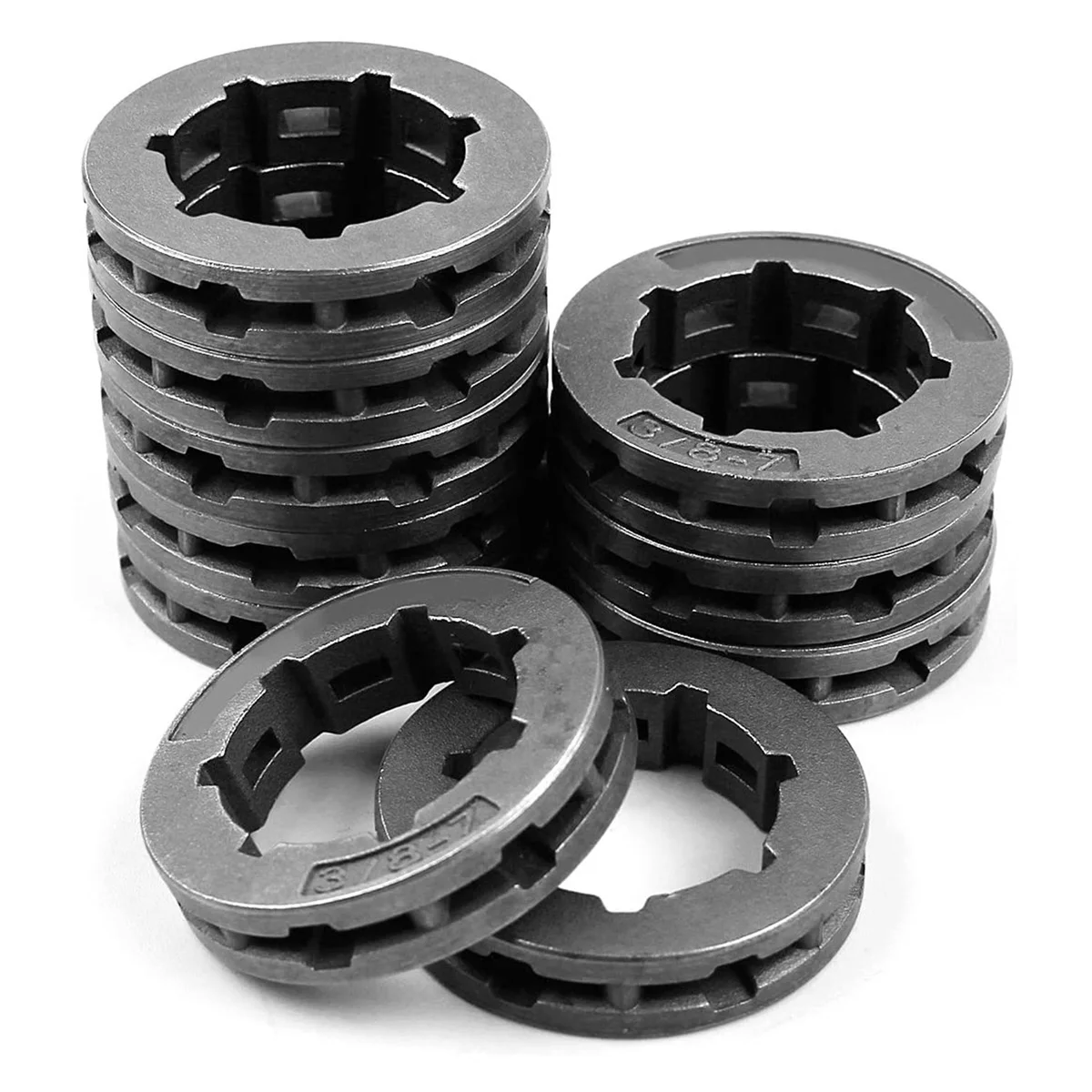 AT4110Pcs Piñón de llanta de transmisión de cadena de 3/8 pulgadas 7T 22mm para motosierra HUSQVARNA 266 268 272 280 285 288 355 362 372XP 380 385XP