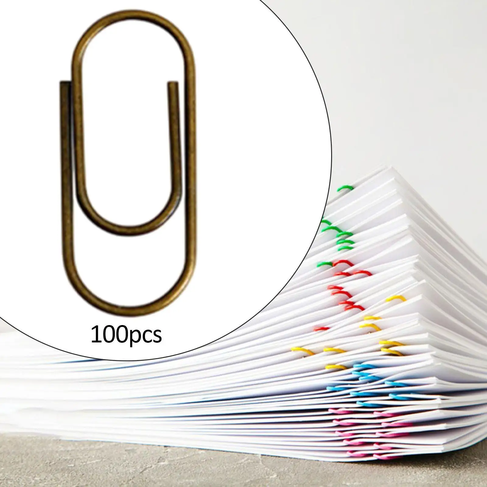 100Pcs Paper Clips Premium Vintage Style Easy to Use Multipurpose Paperclips for Classroom Home Personal Stationery Journal