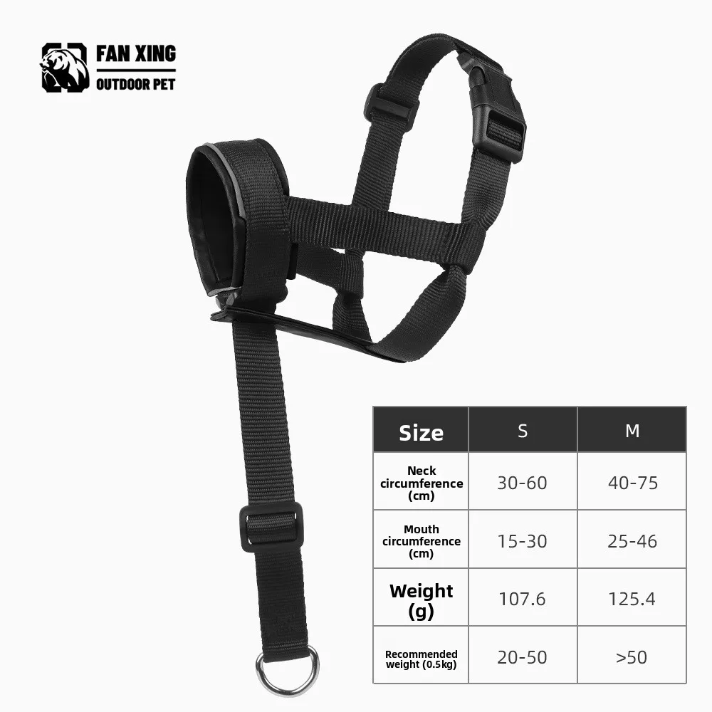 New Style Dog Muzzle, Leash-attachable, Bite & Bark Prevention, Adjustable Leather Muzzle for Medium and Large Dogs view 6