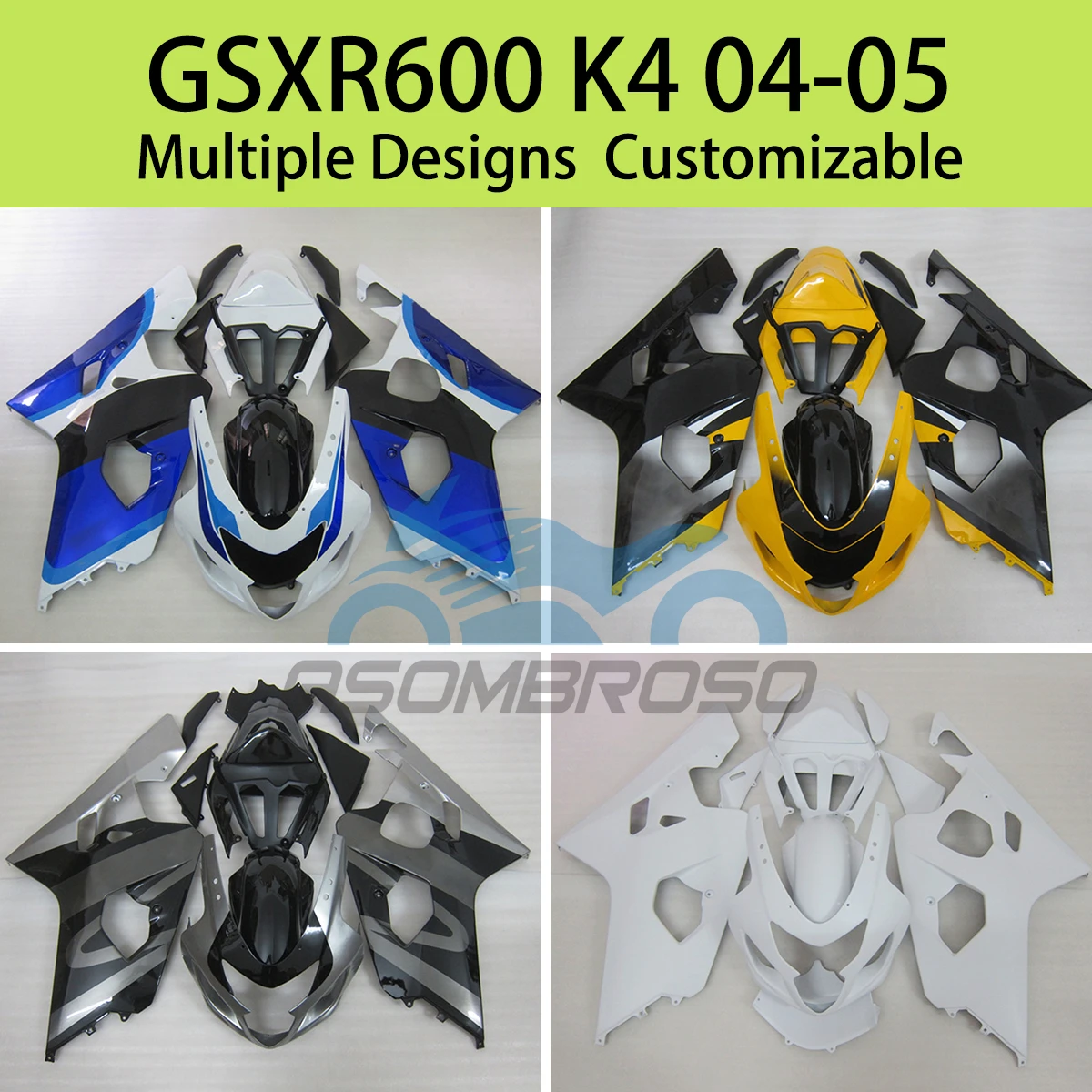 

GSXR 600 750 2004 2005 Prime Fairings for SUZUKI GSXR600 GSXR750 K4 04 05 Free Custom Bodywork Motorcycle Fairing Kit