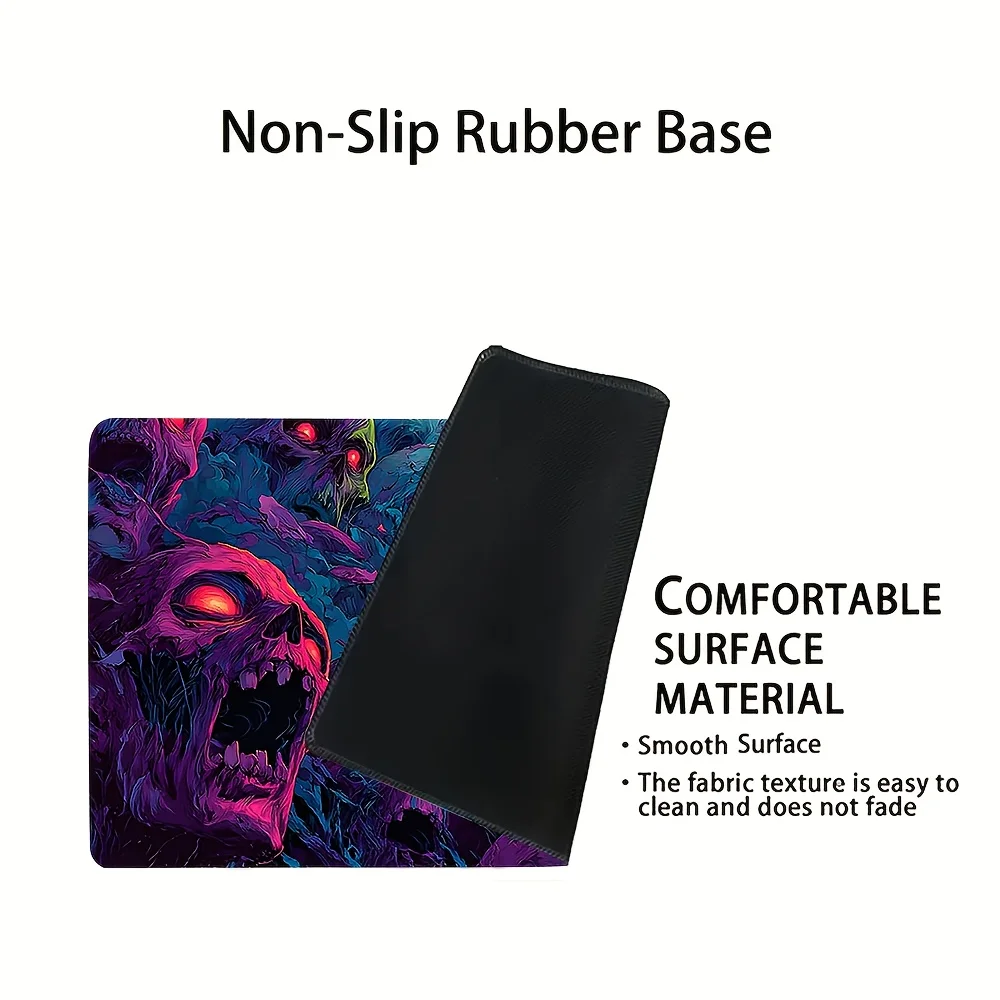 Neon Skull Zombie Game Pad rubber base With locking edge design Suitable for collectible card games and card game accessories