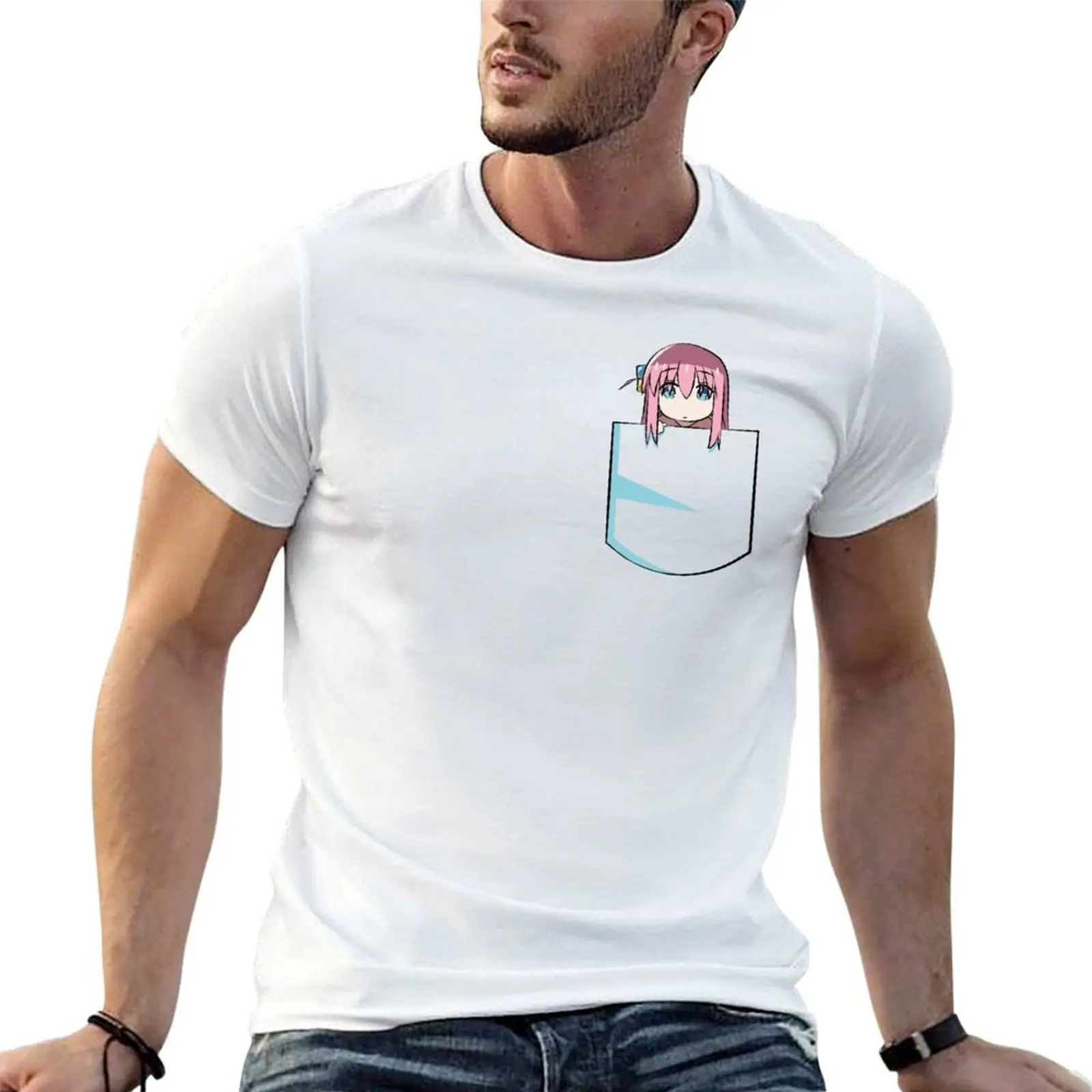 

BOCCHI THE ROCK!: BOCCHI POCKET T-Shirt cotton t shirt pack man t shirt designer t shirt personalised T-shirt
