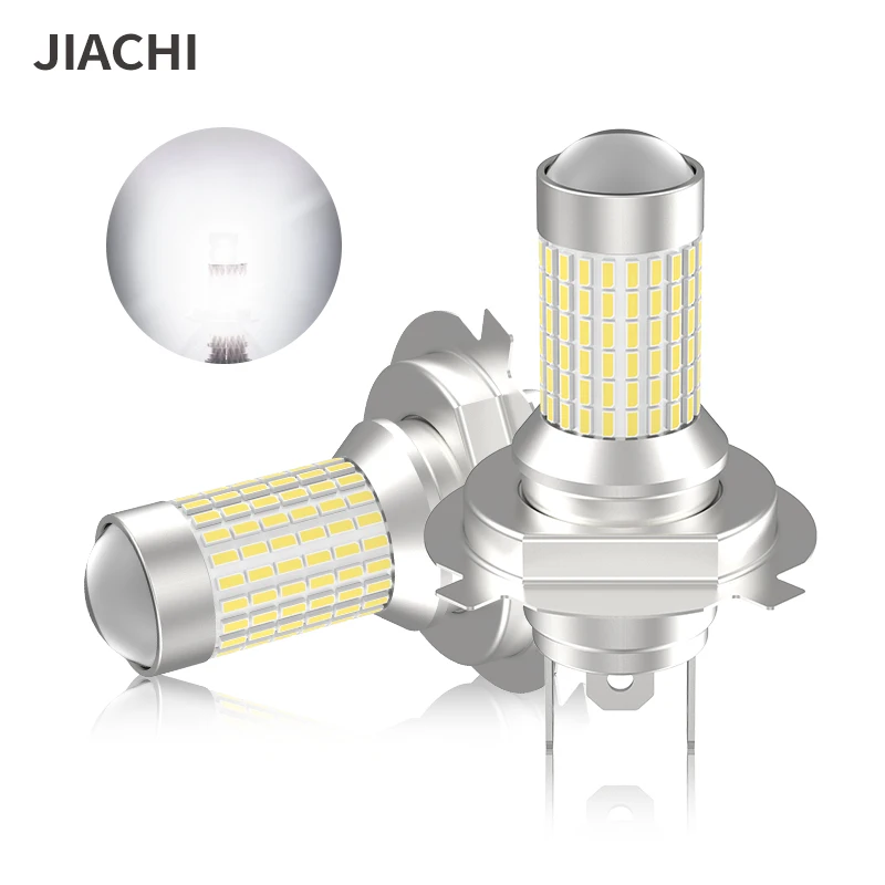 JIACHI 50PCS Auto Car Fog Lamp H4 5202 Led Light HB2 3014Chip 144SMD Retrofit Bulb DC12-24V Super Bright 360 Degree 6000K 1400LM