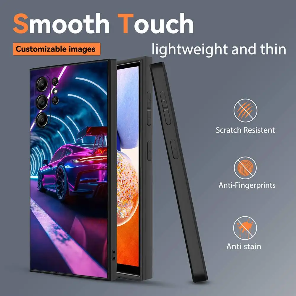 Phone Case Drift Sports Car For Samsung Galaxy S25 S24 S23 S22 S21 S20 Ultra Plus Frosted Soft Cover Funda