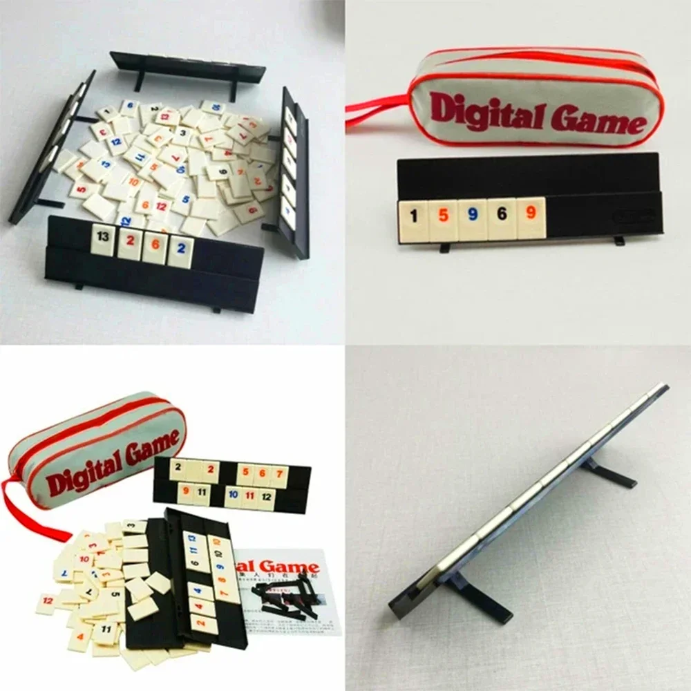 Fast Moving Rummy Tile Classic Board Game 2-4 People Israel Mahjong Digital Game Hotest Party Game Portable