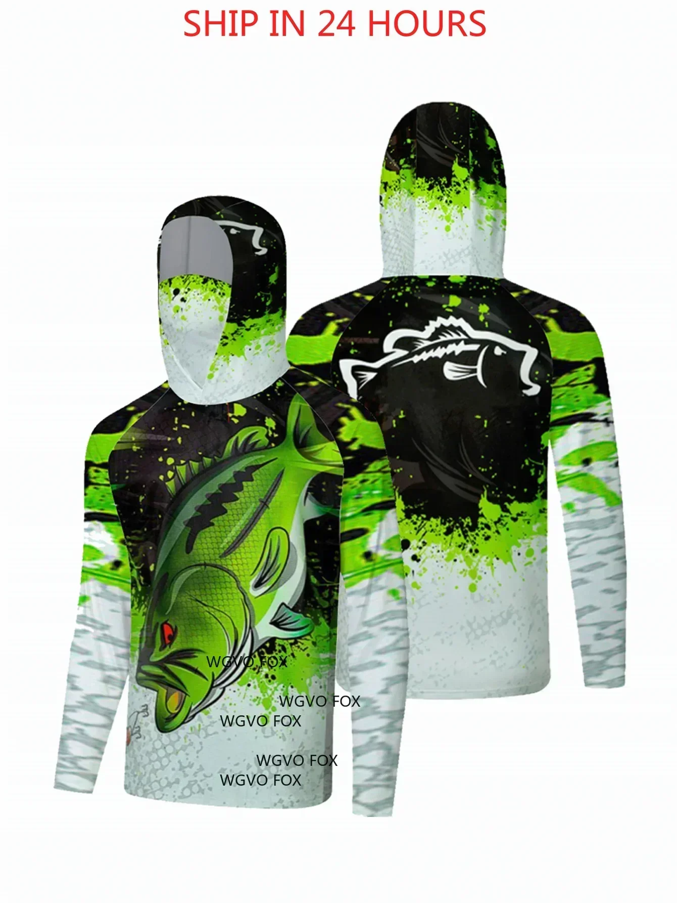 

Мужская дышащая рубашка для рыбалки с капюшоном, впитывающая влагу, защита от ультрафиолета со встроенной маской для лица, гетры для активного отдыха