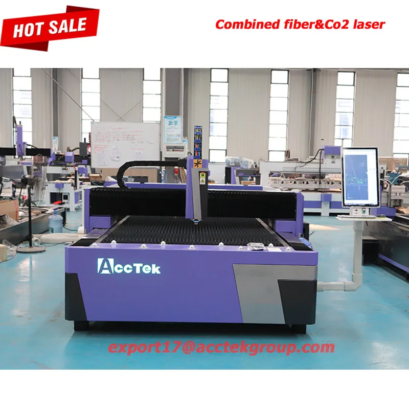 Macchina da taglio Laser Co2 a fibra combinata a doppio portale per il taglio di metalli e Non metalli