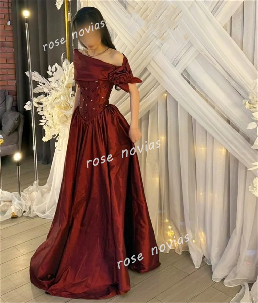 Aangepaste hoge kwaliteit bruiloft feestjurk plooi off-the-shoulder a-lijn vloerlengte op maat gemaakte gelegenheid verlovingsavondjurken