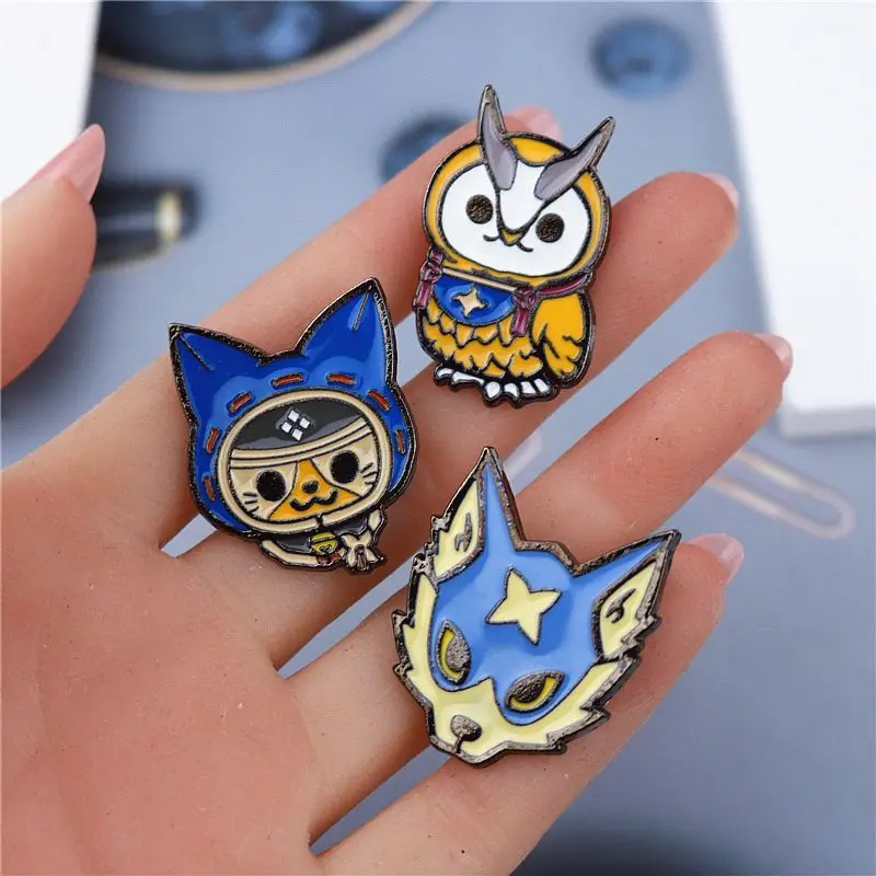Neues Monster Hunter Felyne Exquisites Metall-Abzeichen mit hohem Farbwert, kreativer Cartoon-Kleiderbrosche, Medaillenanhänger für Männer und Frauen – Detail 5