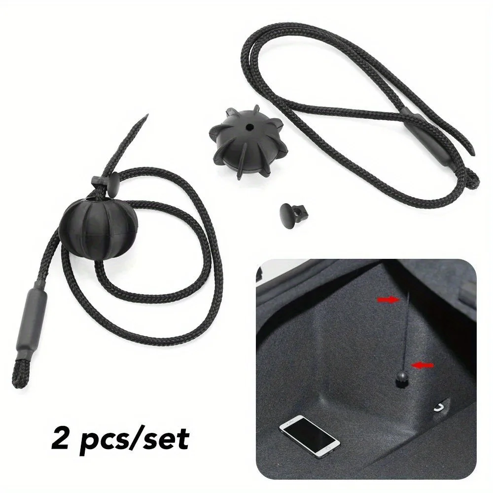 

2Pcs Car Rear Shelf Straps Ball Holding Cord Vehicle Tailgate Lanyard Trunk Storage Package Tray Lid Rope Adjustable Nylon Sling