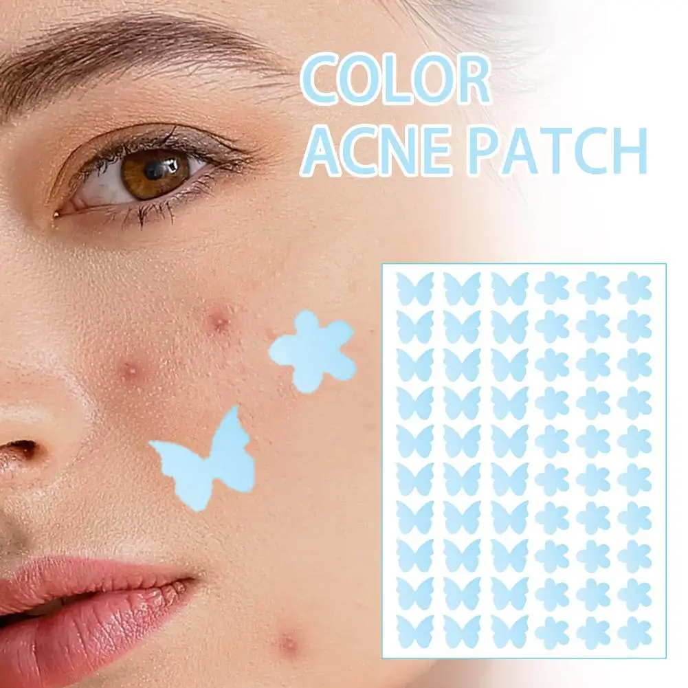 60 قطعة زهرة غير مرئية شكل فراشة حب الشباب التصحيح علامات حب الشباب غطاء التصحيح مقاوم للماء مقاوم للعرق بثرة أداة إزالة العناية بالبشرة #2
