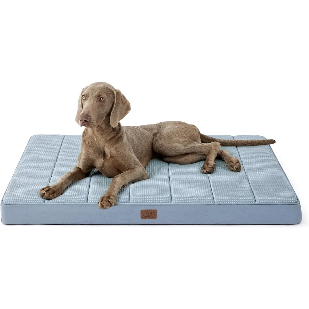 

Cooling Dog Bed for Crate - Large Orthopedic Waterproof Puppy Beds with Removable Washable Cover, Egg Crate Foam Pet Mat, Suita
