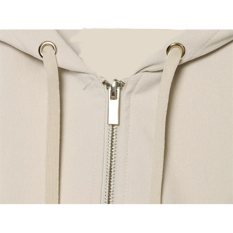 Guobioziy 2026 Spring Autumn Fashion Hood Zip Tracksuit Drawstring Wide Leg Pants Loose Fit Daily Casual Street Two Piece Suit