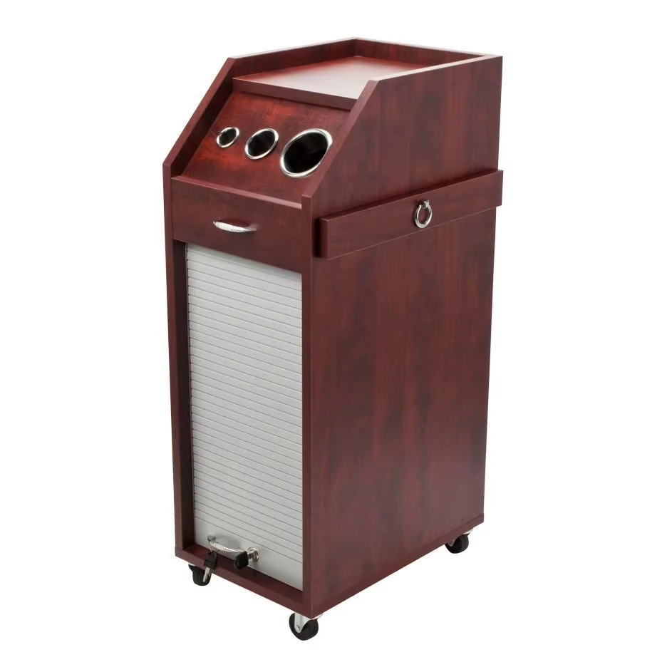 Wooden Salon Trolley, Luxury Barber Cart, Beauty Trolley with Drawers, Spa Equipment, Mobile Storage Cabinet, Salon Furniture