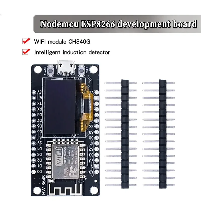 NodeMCU ESP8266 V3 Development Board With 0.96 Inch OLED Display CH340 ESP-12F WiFi Module TYPE-C USB For Arduino/Micropython