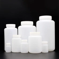 Plastic reagent bottle white large mouth small mouth with scale PE sampling bottle 30 60 100 250 500 1000 2000 2500ml