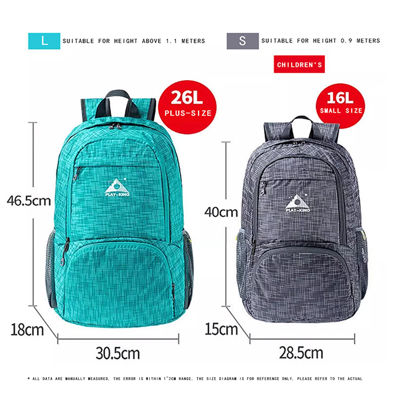 Mochila plegable portátil para deportes al aire libre, bolsa de Montañismo impermeable, ultraligera, ciclismo, viaje, estudiante, escuela, 26L