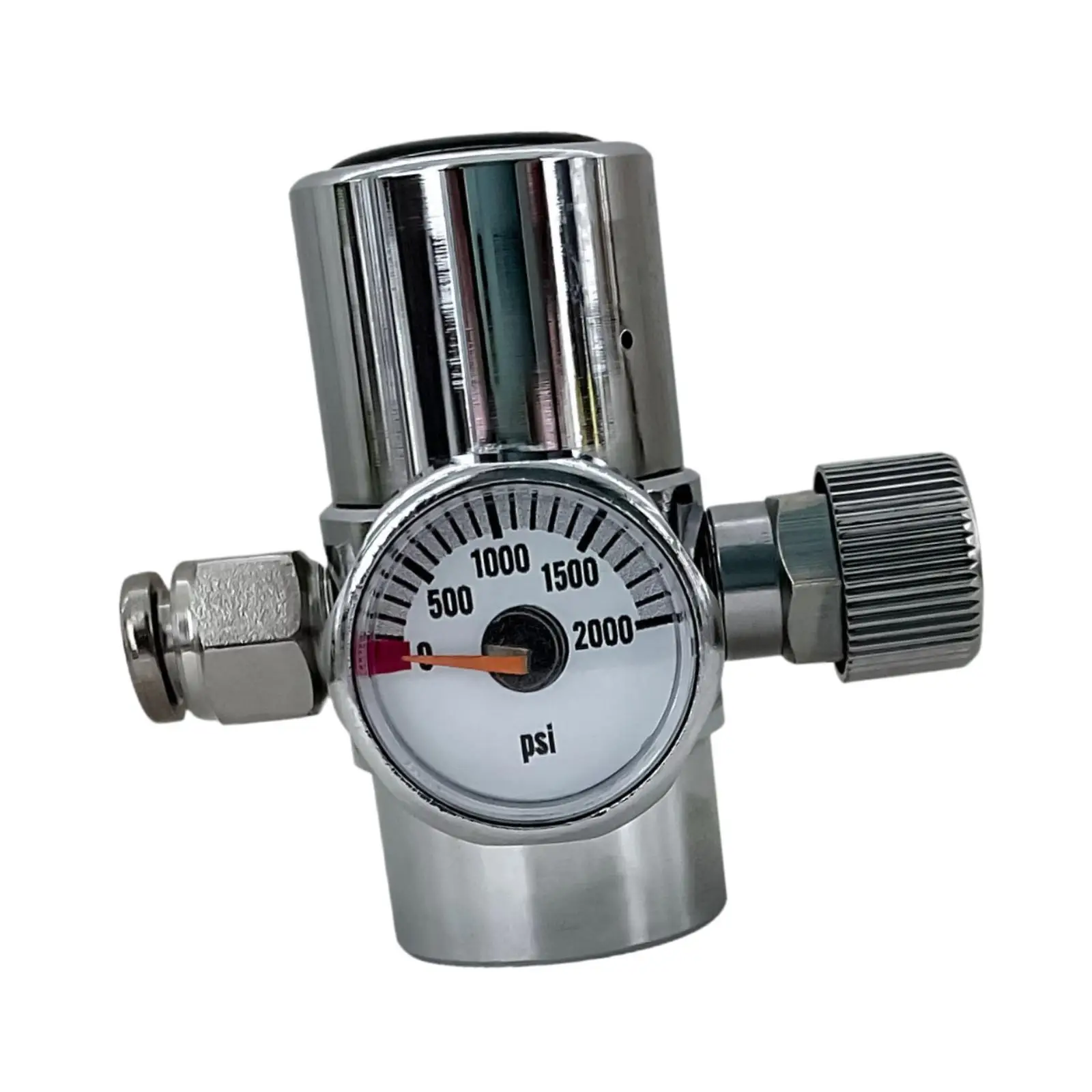 CO2 Pressure Regulator for Soda Cylinders Sturdy Easily Install Brass Construction TR21x4 Inlet Thread with Mini Pressure Gauge