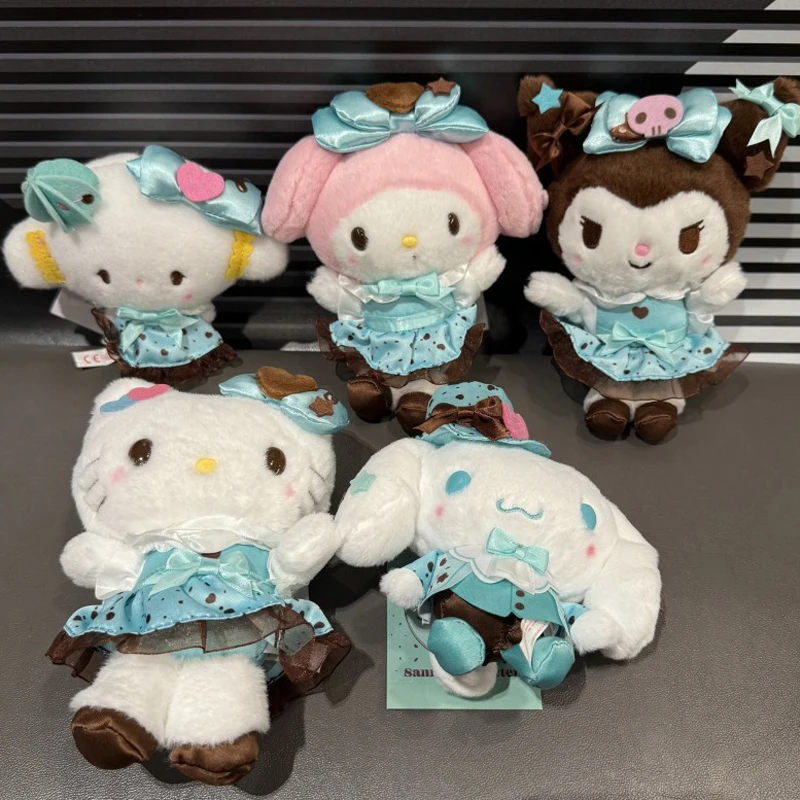 

New Sanrio Hello Kitty Cinnamoroll Mint Chocolate Series Toy My Melody Cartoon Doll Key Chain Backpack Charms Girl Holiday Gift