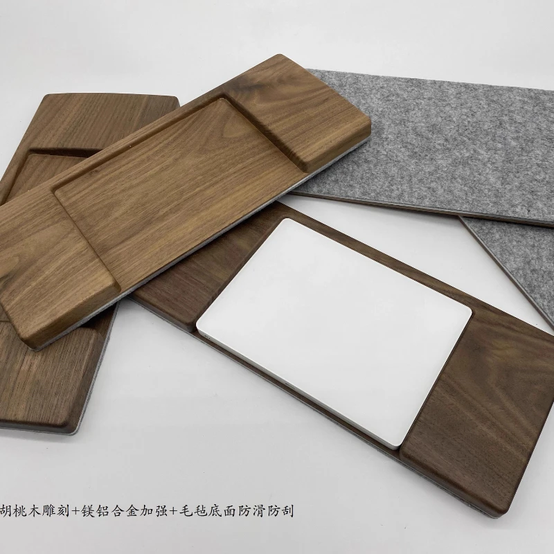 Solid Wood Trackpad & Keyboard Stand 2-in-1 for Imac Trackpad Base Wrist Cushion Support for HHKB FILCO Keyboard Accessories