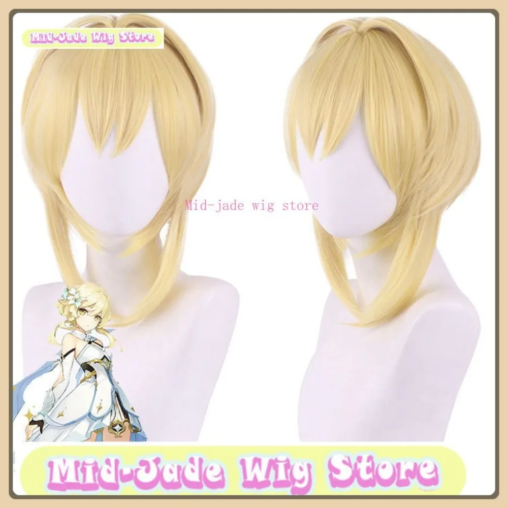 منتصف اليشم شعر مستعار Genshin تأثير يينغ المسافر أنثى شعر مستعار تأثيري أنيمي لعبة لعب الأدوار هالوين زي الدعائم الشعر الاصطناعية