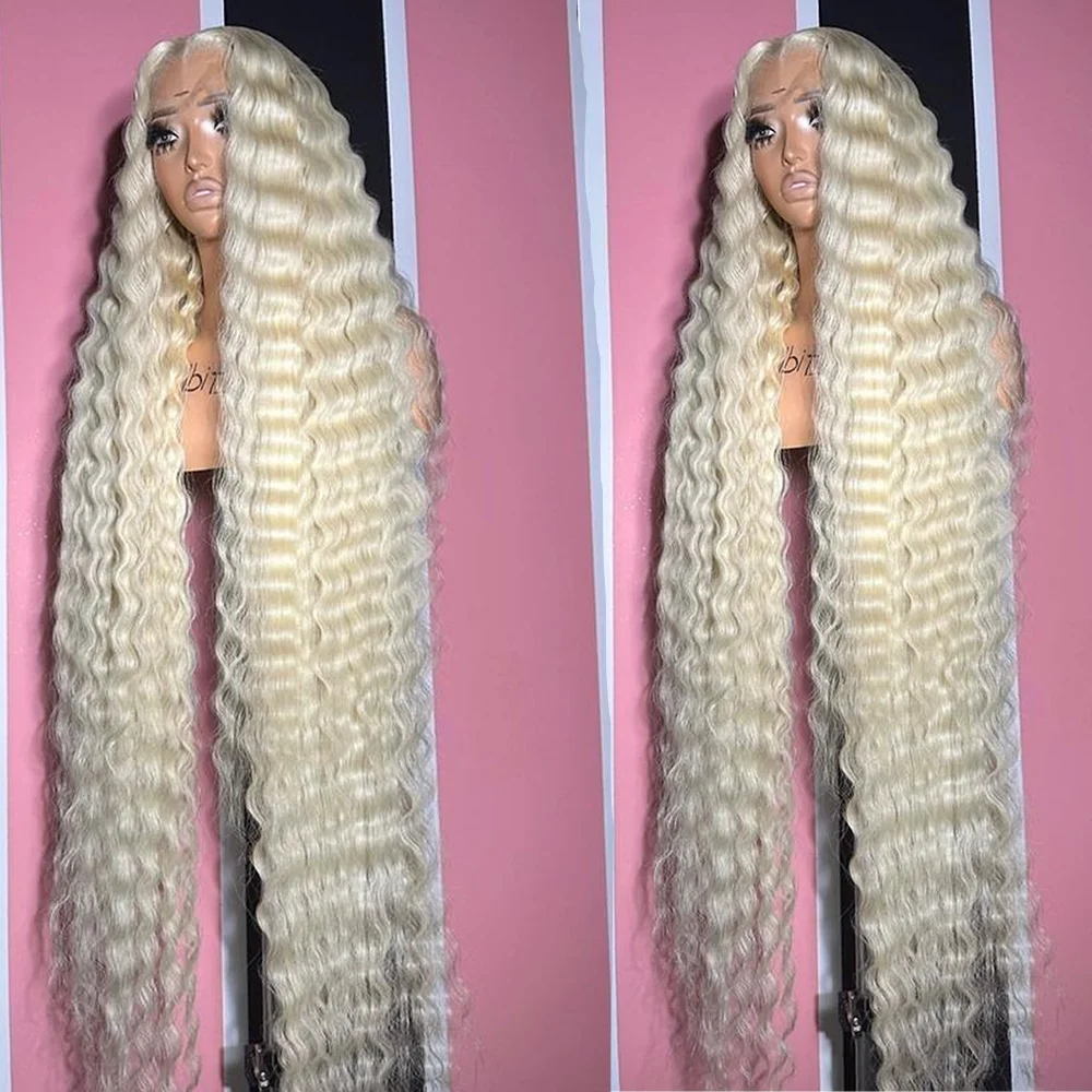 

613 Honey Blonde Wig Human Hair 30 38 Inch 13x6 Hd Lace Frontal Wig 200 Density Deep Wave 13x4 Curly Lace Front Wigs For Women