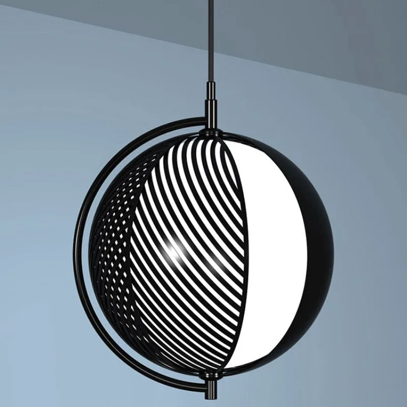 

Modern LED Mondo Pendant Lamp Oblure Designer Minimalism Restaurant Homestay Illumination Decoration Chandeliers Black Lamp