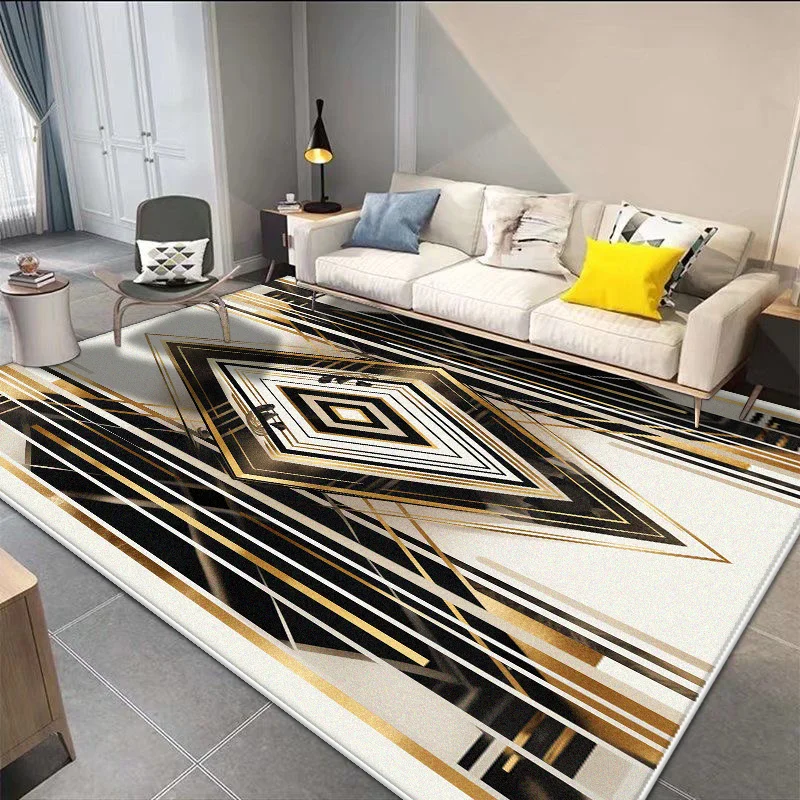 

Easy Clean Light Luxury Rugs Living Room Decoration Washable Bedroom Cloakroom Non-slip Floor Mats Hotel Lobby Sofa Area Carpets