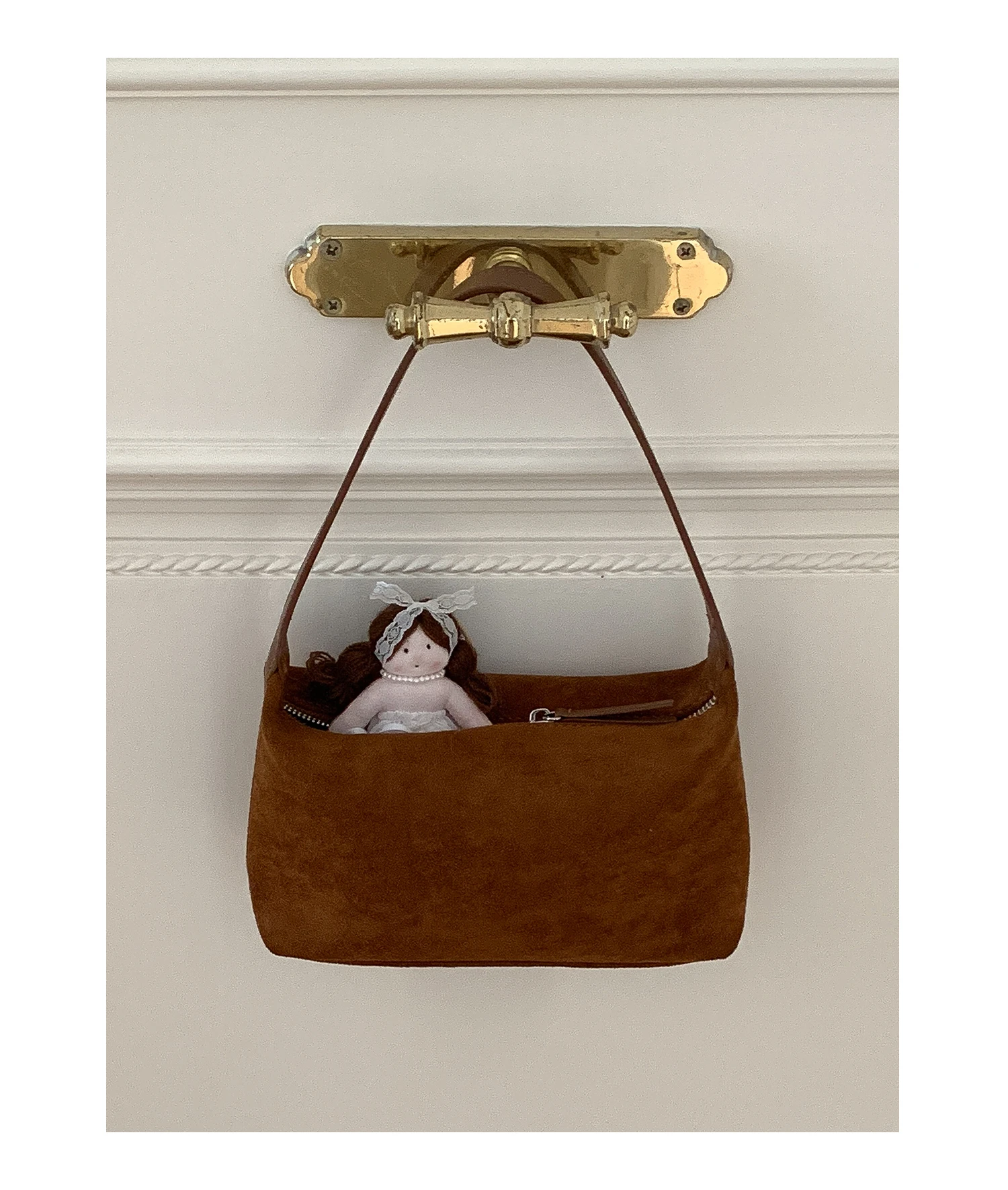 Bolso de Hombro de Gamuza a la Moda para Mujer, Bolso de Mano EMORRIN, Estilo Retro Otoño Invierno, Forro de Poliéster