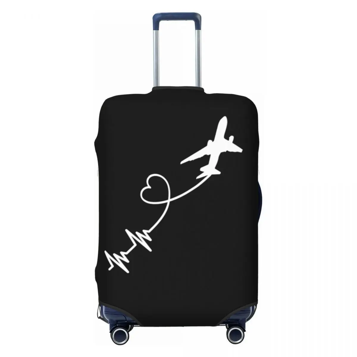 

Custom Airplane Pilot Heartbeat Luggage Cover Protector Dust Proof Aviation Aviator Gift Travel Suitcase Covers