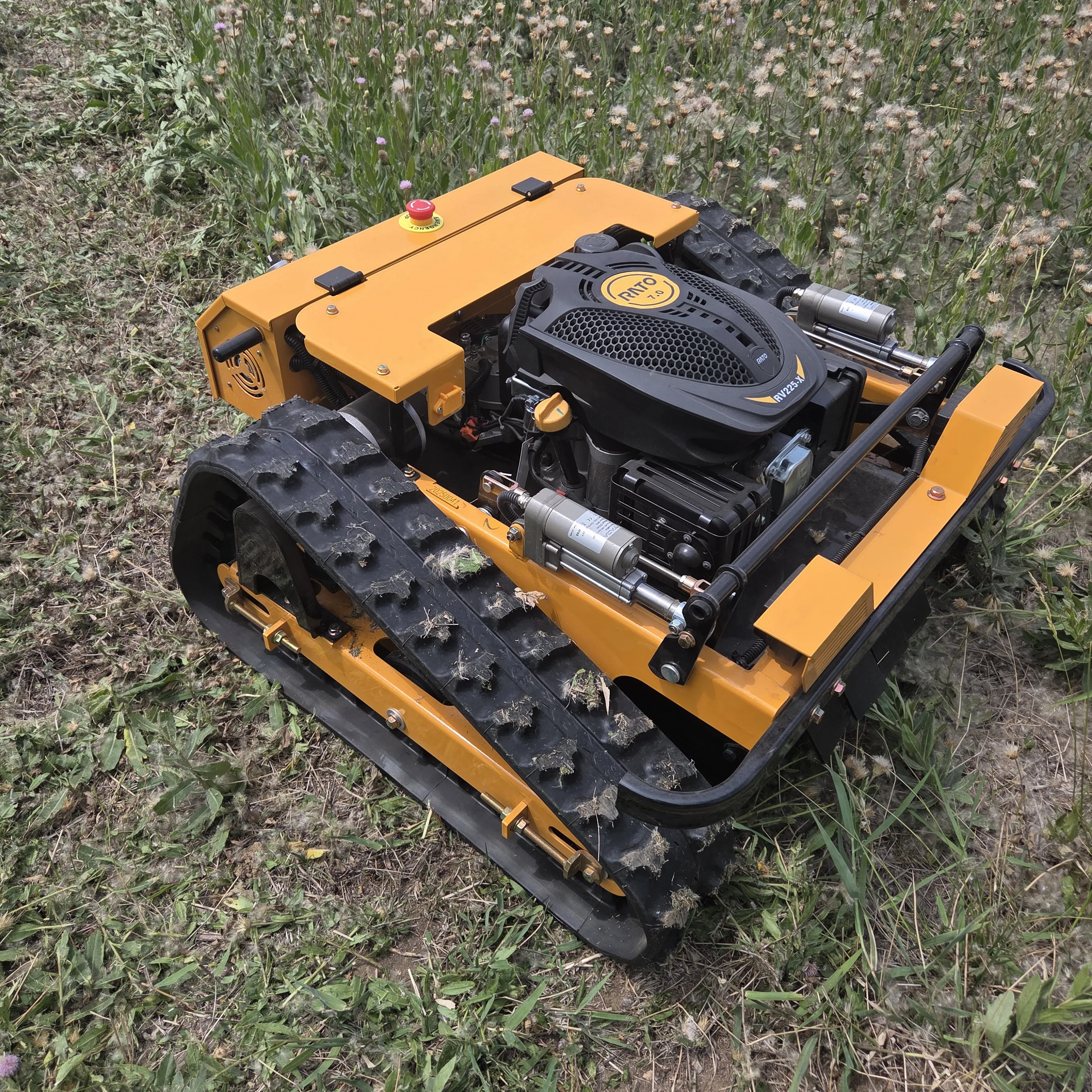 ワイヤレスリモコン付き業務用電動芝刈り機、刈幅500mm、高さ調整機能付き、自走式DIY