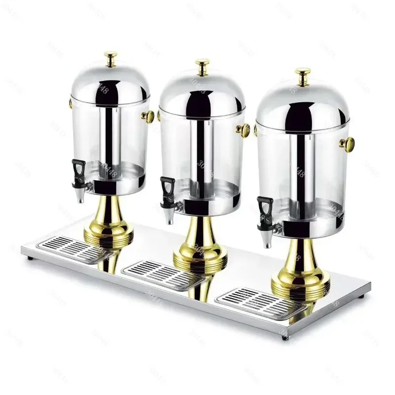 Stainless Steel Transparent Juice Dispenser with Faucet Commercial Buffet Hotpot Restaurant Beverage Container