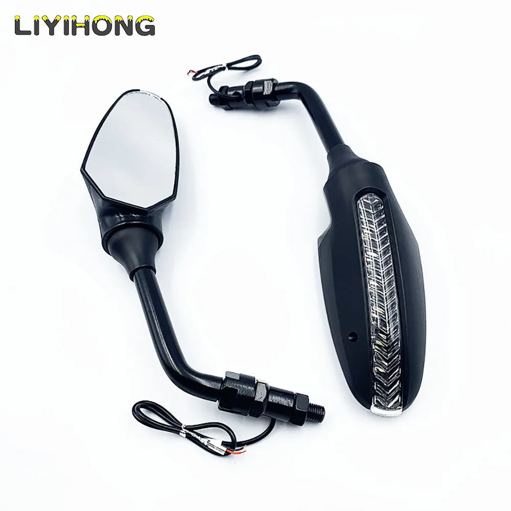 Espejos retrovisores laterales para motocicleta, retrovisores con luz LED para Benelli BN600 Naked BN600 GT TNT R160/Titanium tre-k 899/1130 Amazonas