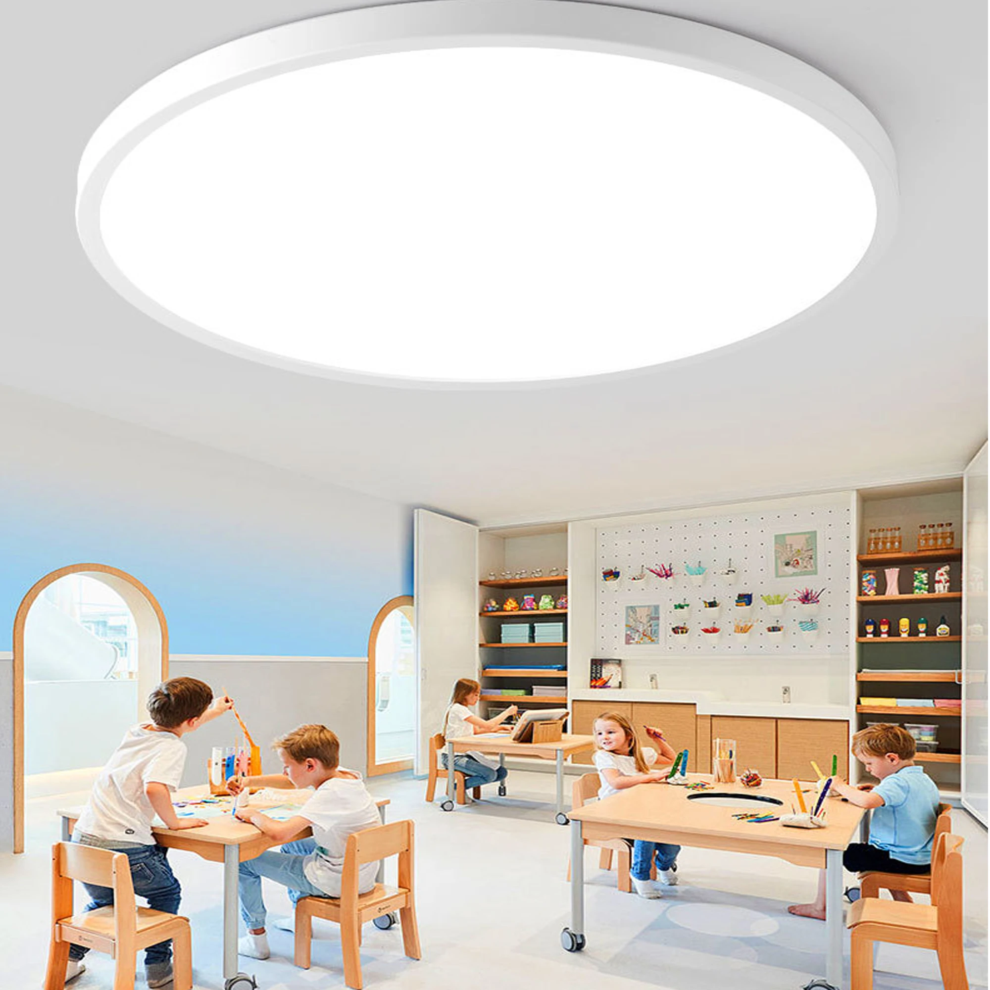 DIY LED U-Home High CRI Ra 95+ AC85-265V/110V/220V Ultrathin LED Ceiling Light for Office School Living Room Kitchen Bedroom